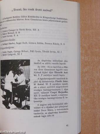 A csíkszeredai Márton Áron Főgimnázium évkönyve az 1994-95. tanévről