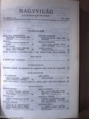 Nagyvilág 1962. január-december I-II.