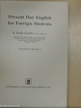 Present Day English for Foreign Students Teacher's Book 3.