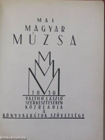 Mai Magyar Múzsa 1930