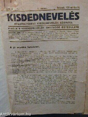 Kisdednevelés 1924-1926. (nem teljes évfolyamok)