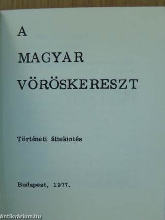 Magyar Vöröskereszt (minikönyv)