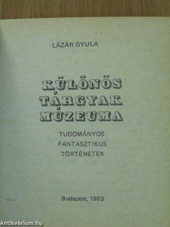 Különös Tárgyak Múzeuma (minikönyv) (számozott)