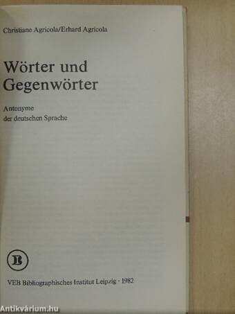 Wörter und Gegenwörter