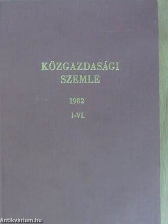 Közgazdasági Szemle 1982. január-december I-II.