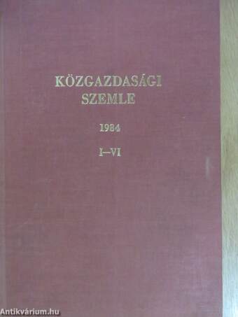 Közgazdasági Szemle 1984. január-december I-II.