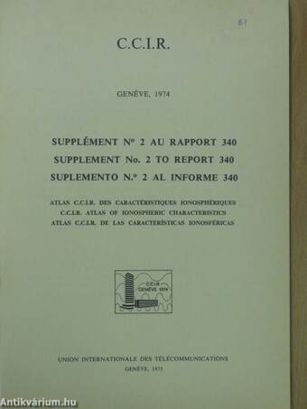 C.C.I.R. Supplément No. 2 au Rapport 340/Supplement No. 2 to Report 340/Suplemento No. 2 al Informe 340