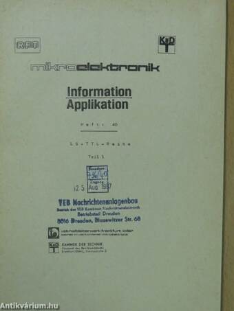 RFT MikroElektronik Information Applikation 40