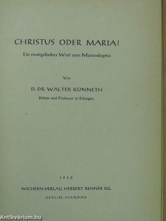 Christus oder Maria?