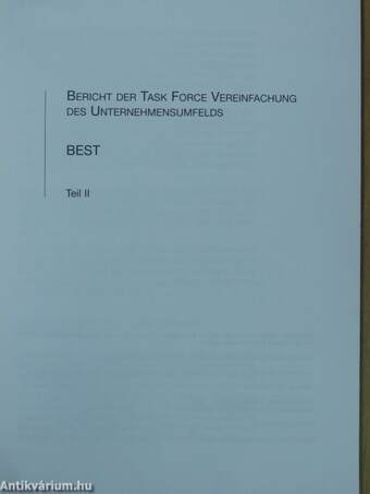 Bericht der Task Force Vereinfachung des Unternehmensumfelds II.