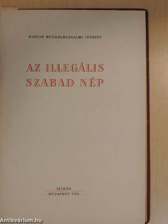 Az illegális Szabad Nép