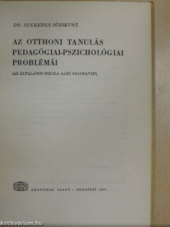 Az otthoni tanulás pedagógiai-pszichológiai problémái