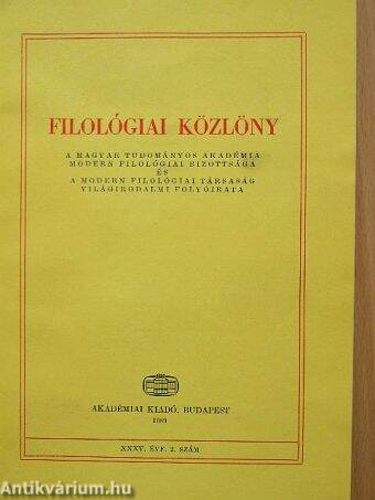 Filológiai Közlöny 1989/4.