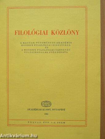 Filológiai Közlöny 1992/1-2.