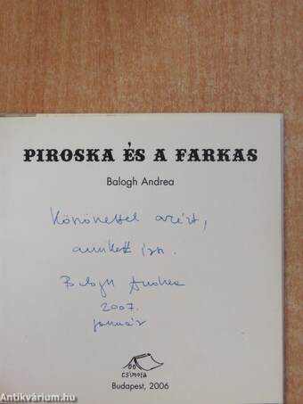 Piroska és a farkas (dedikált példány)