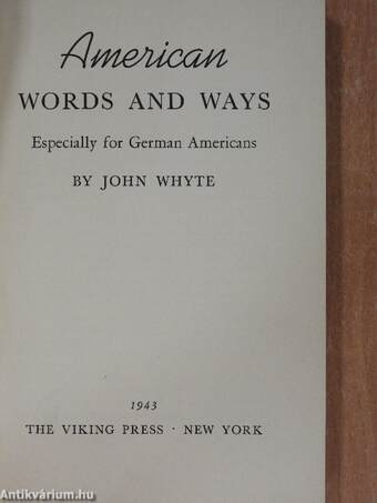 American Words and Ways