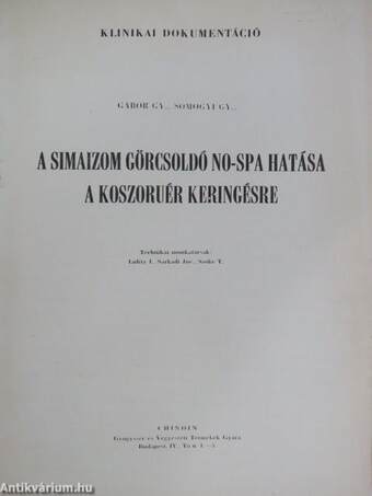 A simaizom görcsoldó no-spa hatása a koszoruér keringésre