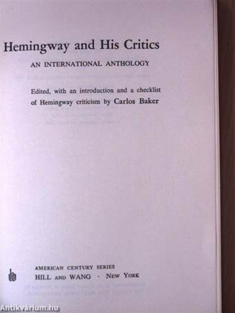 Hemingway and His Critics