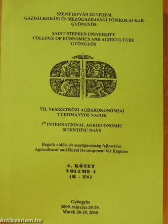 VII. Nemzetközi Agrárökonómiai Tudományos Napok 4.