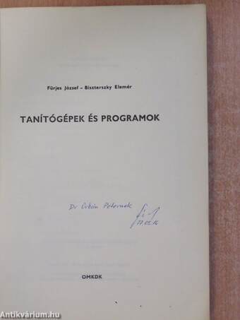 Tanítógépek és programok (dedikált példány)