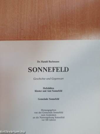 Sonnefeld 1889-1989