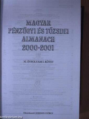 Magyar pénzügyi és tőzsdei almanach 2000-2001 I. (töredék)