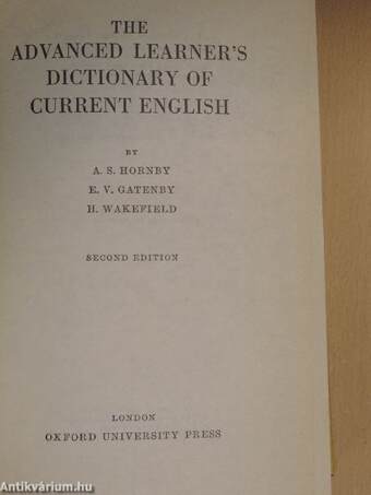 The Advanced Learner's Dictionary of Current English