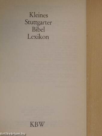 Kleines Stuttgarter Bibel Lexikon