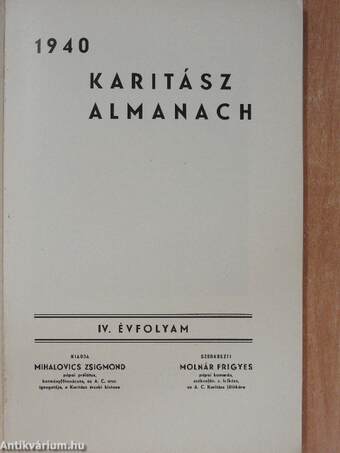 Karitász Almanach 1940.