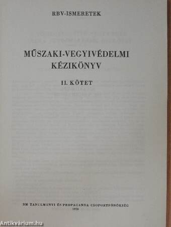 Műszaki-vegyivédelmi kézikönyv II.