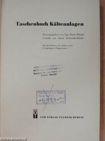 Taschenbuch Kälteanlagen