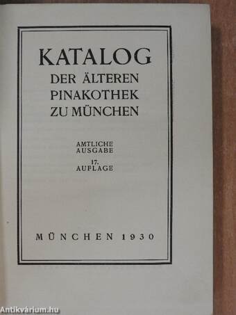 Katalog der älteren Pinakothek zu München