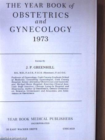 The Year Book of Obstetrics and Gynecology 1973