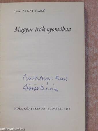 Magyar írók nyomában (aláírt példány)