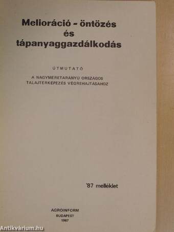 Útmutató a nagyméretarányú országos talajtérképezés végrehajtásához