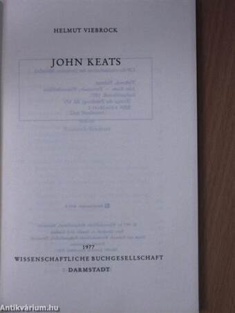 John Keats (dedikált példány)