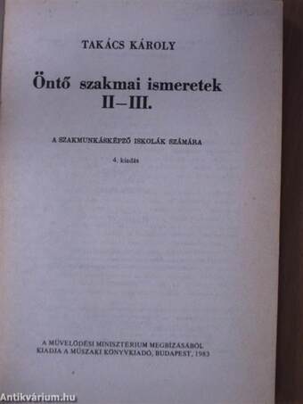 Öntő szakmai ismeretek II-III.