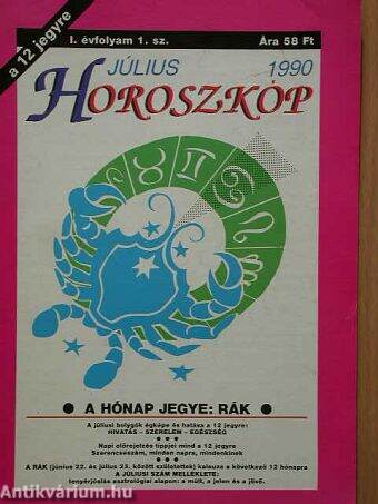 Horoszkóp 1990. július-december