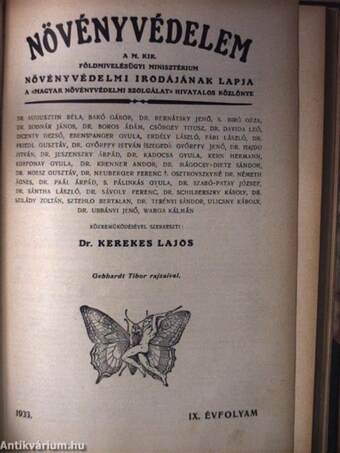 Kertészet 1932. (nem teljes évfolyam)/Kertészet 1933. január-december/Növényvédelem 1932. (nem teljes évfolyam)/Növényvédelem 1933. január-december