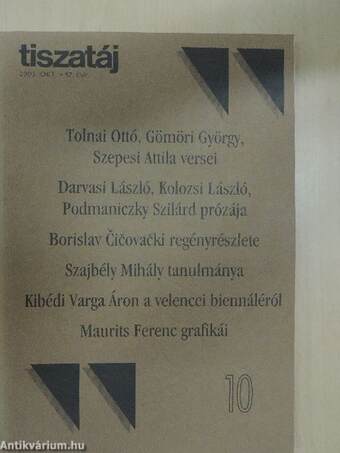 Tiszatáj 2003. október