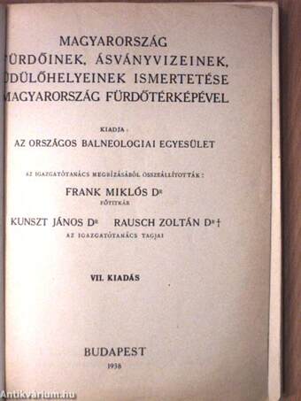 Magyarország fürdőinek, ásványvizeinek, üdülőhelyeinek ismertetése