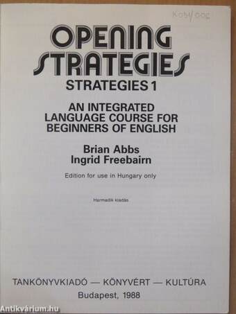 Opening Strategies - Students' Book/Workbook