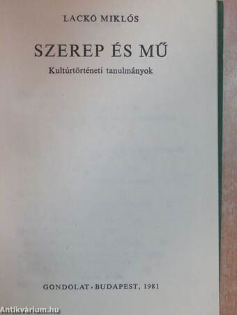 Szerep és mű