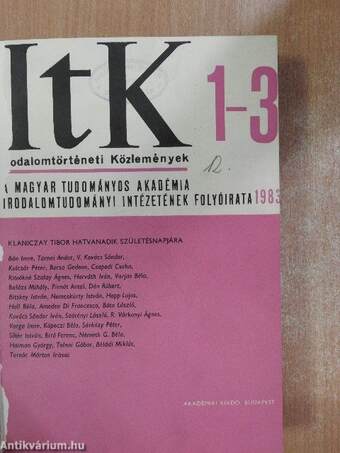 Irodalomtörténeti Közlemények 1983/1-6.