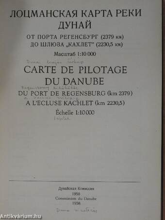 Carte de Pilotage du Danube du port de Regensburg (km 2379) a l'ecluse kachlet (km 2230,5)