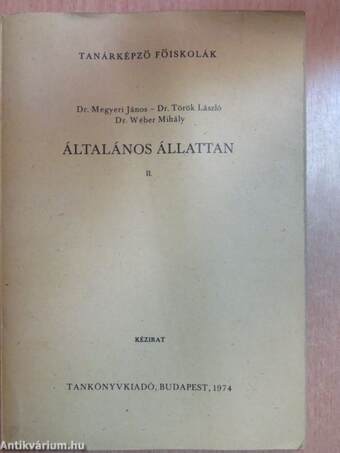 Általános állattan II.