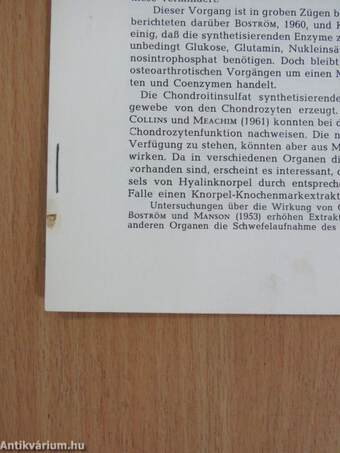 Die Wirkung von Knorpel-Knochenmarksextrakten auf die Schwefelaufnahme des Hyalinknorpels