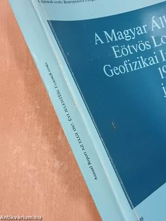 A Magyar Állami Eötvös Loránd Geofizikai Intézet 1987. évi jelentése