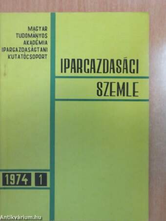 Ipargazdasági Szemle 1974/1-4.