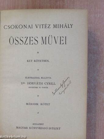 Csokonai Vitéz Mihály összes művei 2. (töredék)